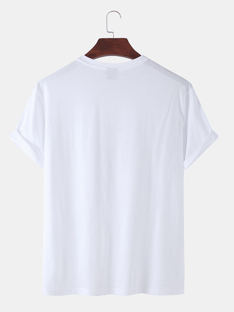 100% Katoenen Heren T-shirts Met Pompoenprint En Korte Mouwen
