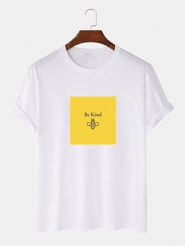 Heren 100% Katoen Grafische Ronde Hals Casual T-shirts Met Korte Mouwen