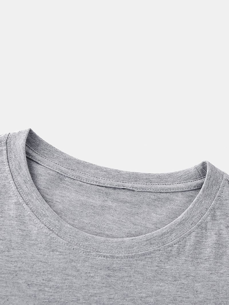 Heren 100% Katoen Grappige Slogan Print Eenvoudige Korte Mouw T-shirts