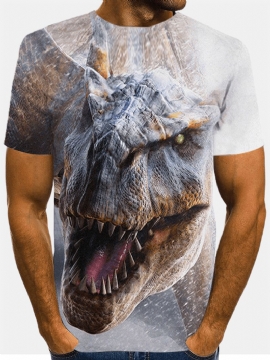 Heren All-over 3d Monster Print O-hals Casual T-shirts Met Korte Mouwen