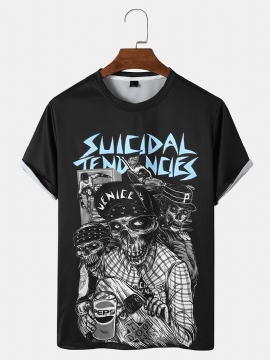 Heren Skull Printing Trend Los T-shirt