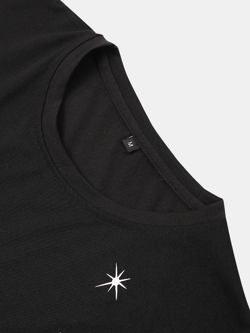 Heren Space Element Print O-hals 100% Katoenen T-shirt Met Korte Mouwen