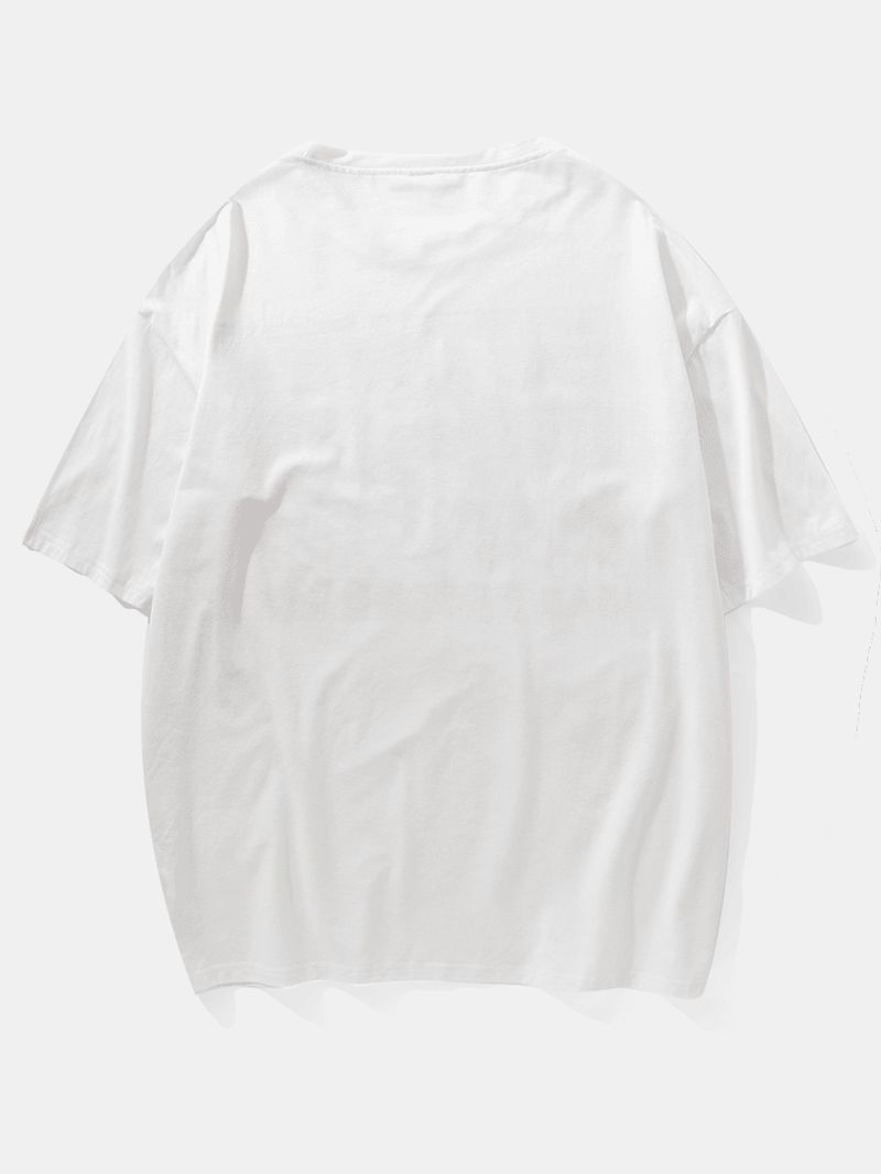 Heren T-shirt Met Ronde Hals Van 100% Katoen Met Autoprint En Korte Mouwen