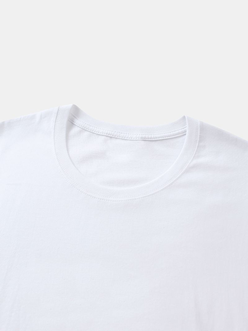 Heren T-shirts Van 100% Katoen Met Paddestoelenprint En Korte Mouwen