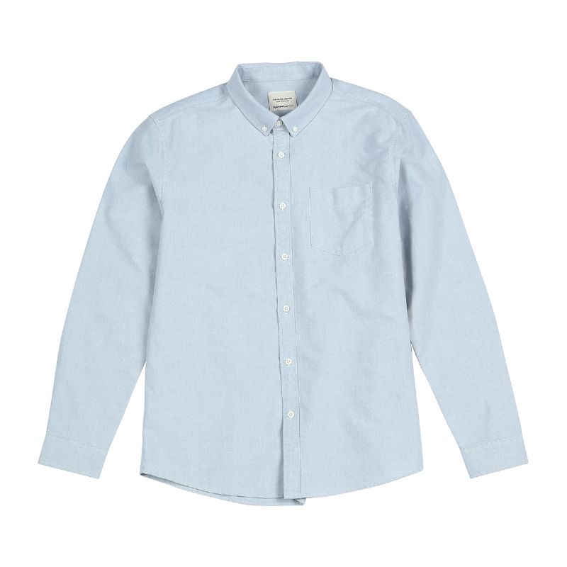 Lente Nieuw Katoenen Overhemd Oxford-overhemd Voor Heren Met Dieptepunt