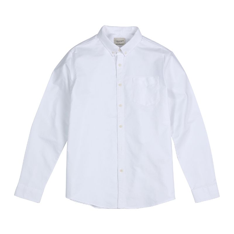 Lente Nieuw Katoenen Overhemd Oxford-overhemd Voor Heren Met Dieptepunt