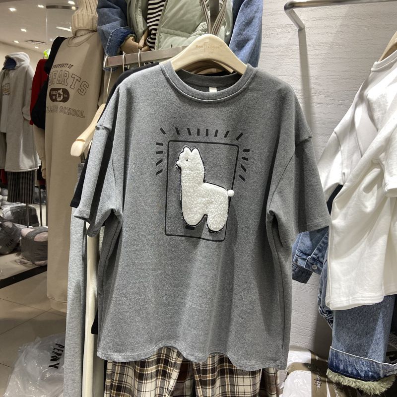 T-shirt Met Korte Mouwen Voor Studenten Met Losse Onderkant Mode Klein Shirt-topje