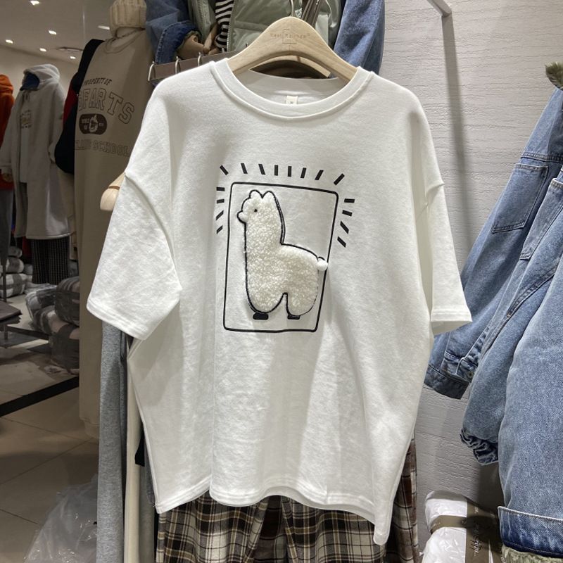 T-shirt Met Korte Mouwen Voor Studenten Met Losse Onderkant Mode Klein Shirt-topje