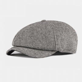 Heren Katoen Britse Stijl Street Trend Streeppatroon Outdoot Retro Forward Hat Baret Hat Achthoekige Hoed