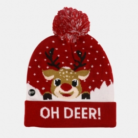 Kerstsneeuwman Elanden Kerstboom Cuffed Ball Knit Hat
