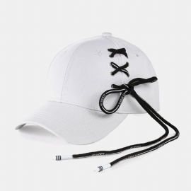 Unisex Katoen Effen Kleur Letters Bandage Decoratie Verstelbare Mode Baseball Caps