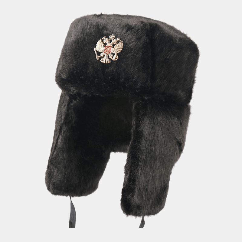 Unisex Plus Fluwelen Sovjet Badge Warm Winddicht Oorkleppen Bescherming Outdoor Trapper Hat Oesjanka Hat