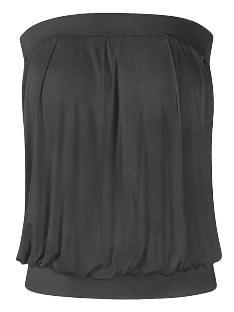 Geplooid Strapless Mouwloos Solide Casual Cami