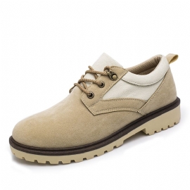 Mannen Retro Synthetische Suède Stiksels Canvas Draagbare Casual Tooling Schoenen