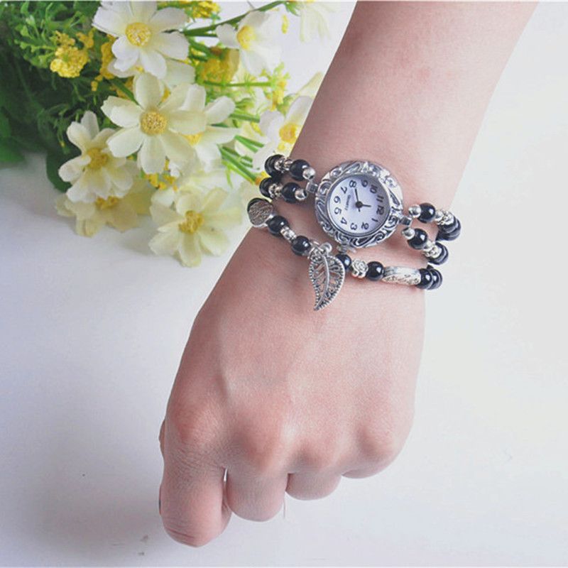 Nationale Stijl Ronde Kleine Wijzerplaat Vrouwen Eenvoudige Vintage Armband Horloge Quartz Horloge
