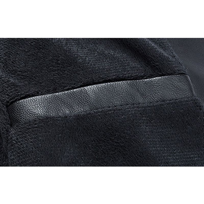 Heren Spliced Texture Label Zip Pockets Hooded Drawstring Jassen