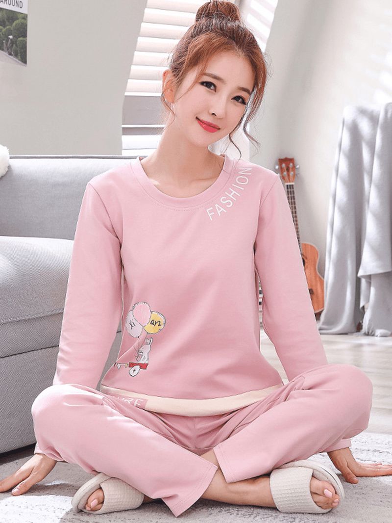 2-delige Katoenen Pyjamaset Met Lange Mouwen