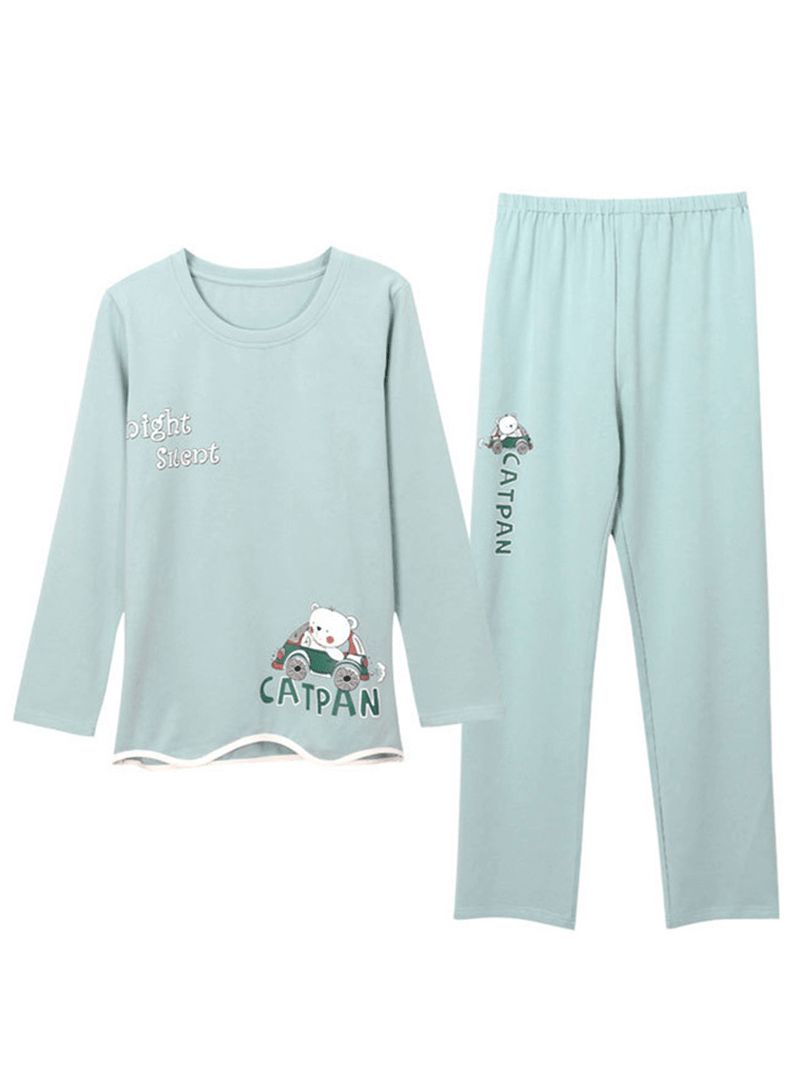 2-delige Katoenen Pyjamaset Met Lange Mouwen