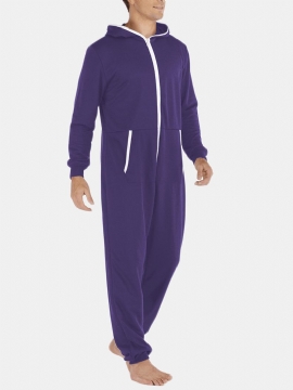 Heren Casual Onesies Jumpsuit Hooded Loungewear Losse Pyjama