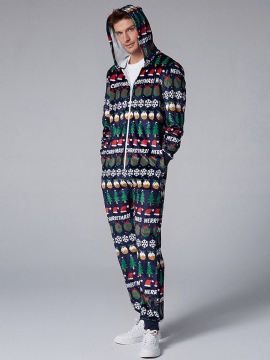 Heren Pyjama's Met Kerstpatroon En Capuchon Met Capuchon
