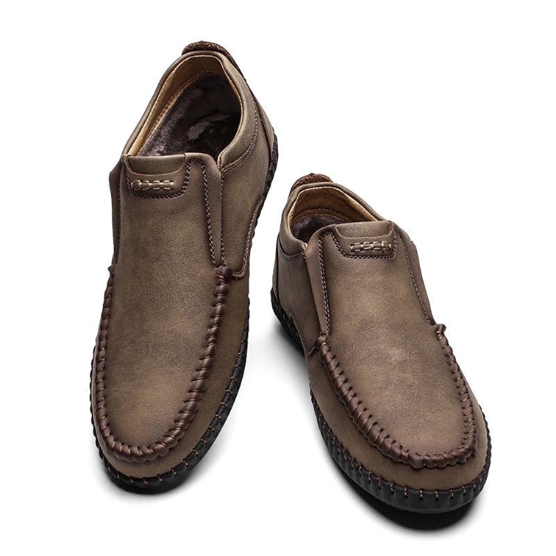 Retro Stiksels Zacht Leer Business Casual Oxfords