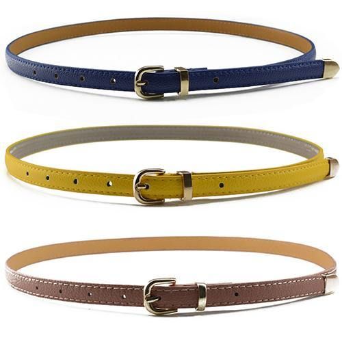 Dames Alle Match Mode Skinny Taille Riem Kunstleer Gesp Smalle Tailleband