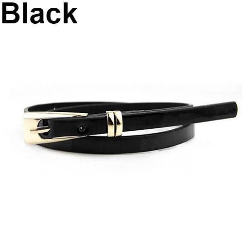 Damesmode Candy Color Faux Leather Buckle Skinny Belt Dunne Tailleband Sash