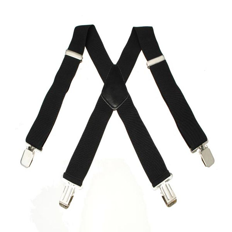 Heren Terylene 4 Clips High Stretch Elastische Zwart Wit Bretels