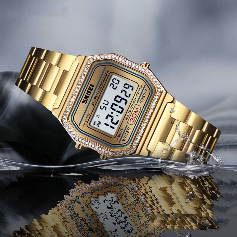 Casual Dameshorloge 3atm Waterdicht El Light Week Display Mode Digitaal Horloge