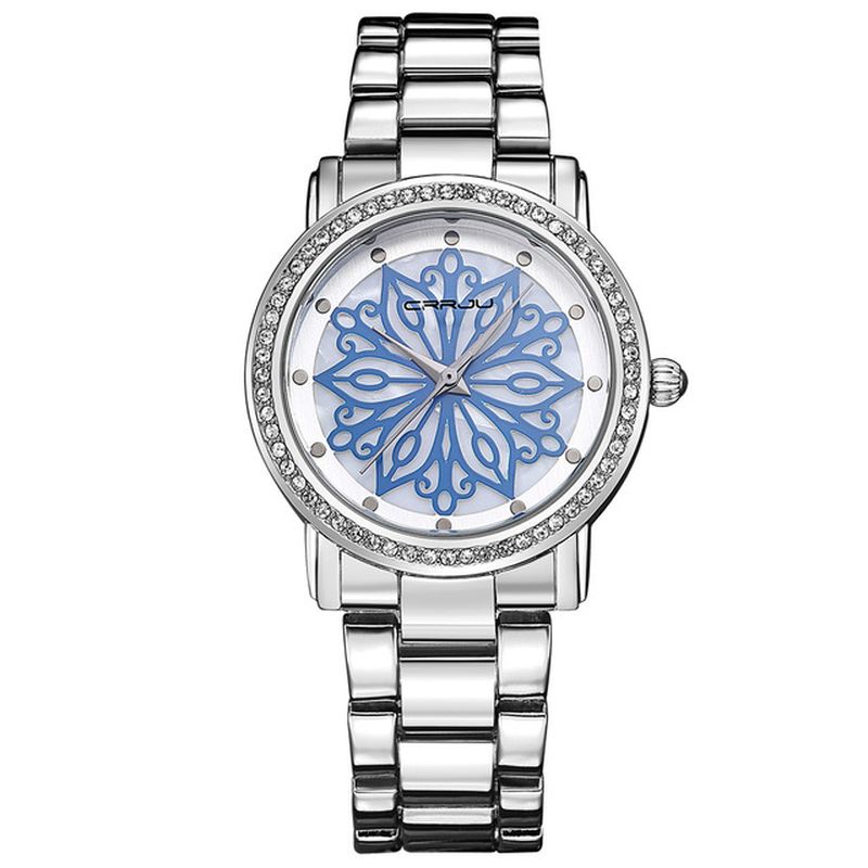Diamanten Wijzerplaat Dames Polshorloge Roestvrijstalen Quartz Horloges