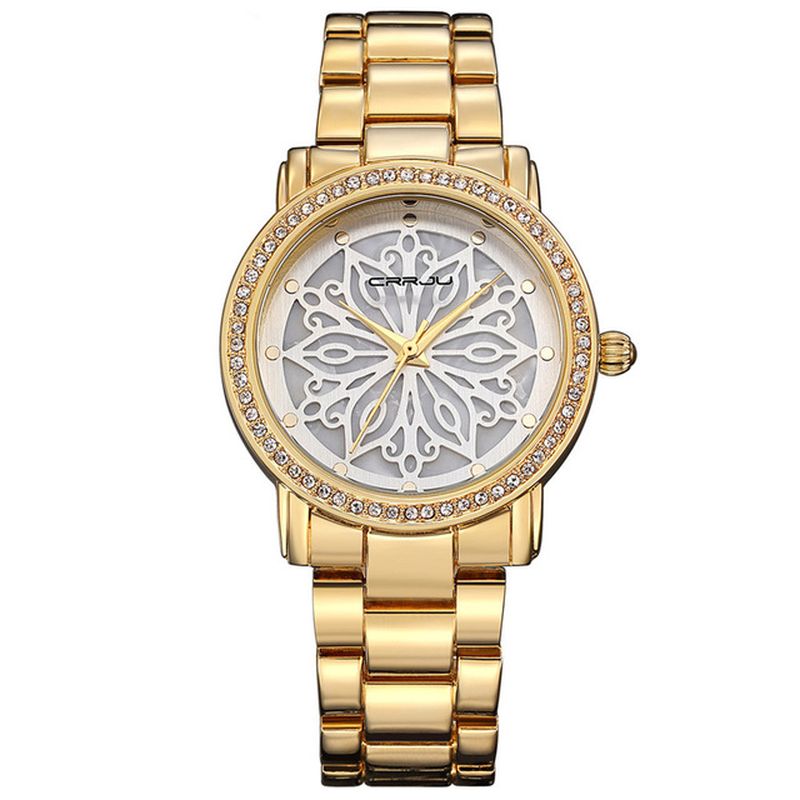Diamanten Wijzerplaat Dames Polshorloge Roestvrijstalen Quartz Horloges
