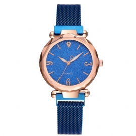 Eenvoudig Ontwerp Milanese Mesh Stalen Ster Decoratie Mode Vrouwen Horloge Quartz Horloge
