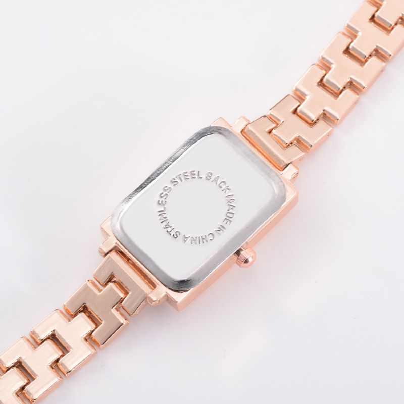 Elegant Design Dames Armband Horloge Rechthoek Volledig Stalen Quartz Horloge