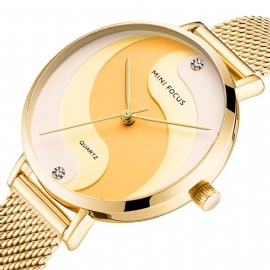 Mode Eenvoudige Diamanten Waterdichte Milanese Mesh Band Vrouwen Horloge Quartz Horloge