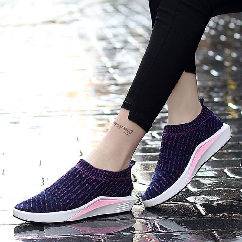 Dames Ademende Slip-on Soft Mesh Sport Running Outdoor Shoes