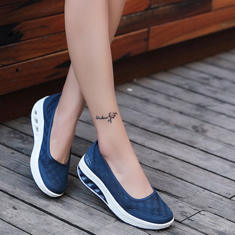 Dames Mesh Splicing Sport Casual Lace-up Platform Sneakers