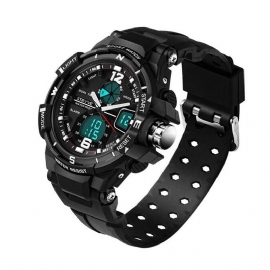 Chronograaf Luminous Week Display Waterdicht Heren Sport Dual Display Digitaal Horloge