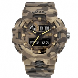 Digitaal Horloge Camouflage Militray Dual Display Heren Sport Outdoor Polshorloge