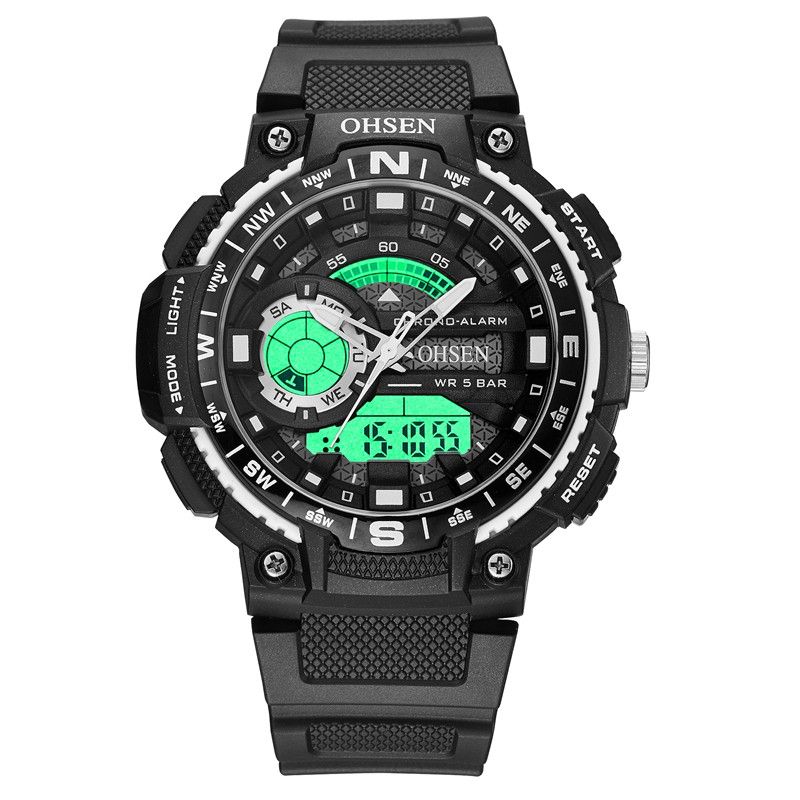Digitaal Horloge Dual Display Multifunctioneel Led Sport Zwemmen Herenhorloge