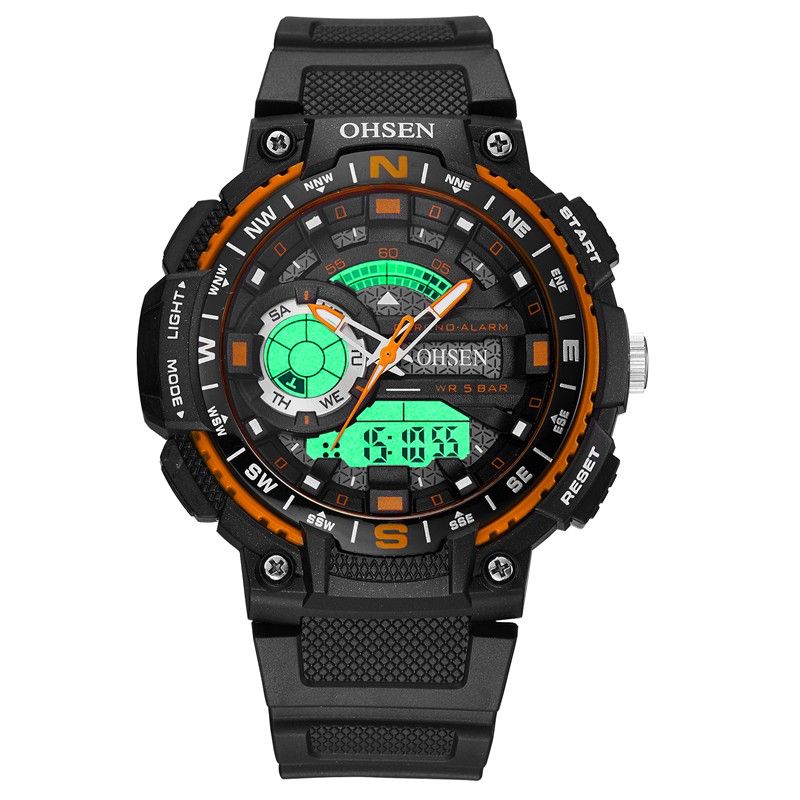 Digitaal Horloge Dual Display Multifunctioneel Led Sport Zwemmen Herenhorloge