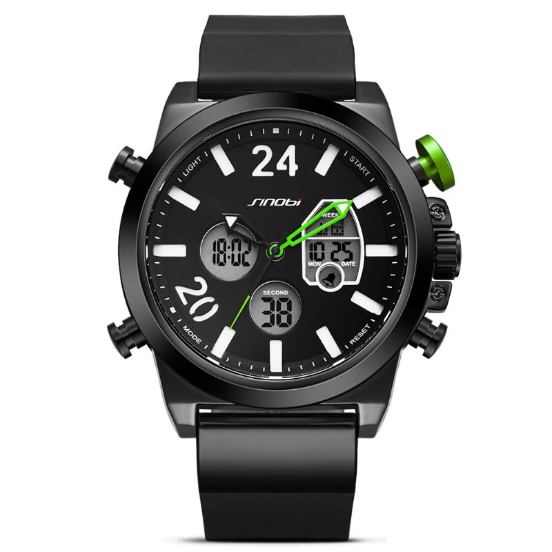 Dual Display Digitaal Horloge Heren Chronograaf Alarm Lichtgevende Display Mode Sporthorloge