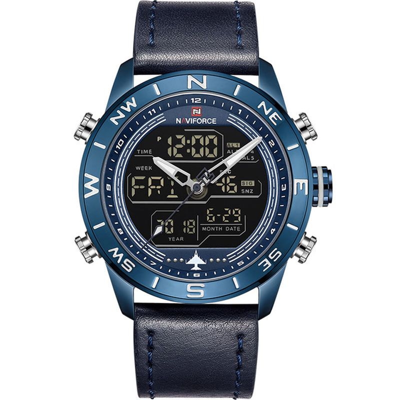 Waterbestendig Led-horloge Met Dubbele Weergave Chronograaf Digitaal Horloge