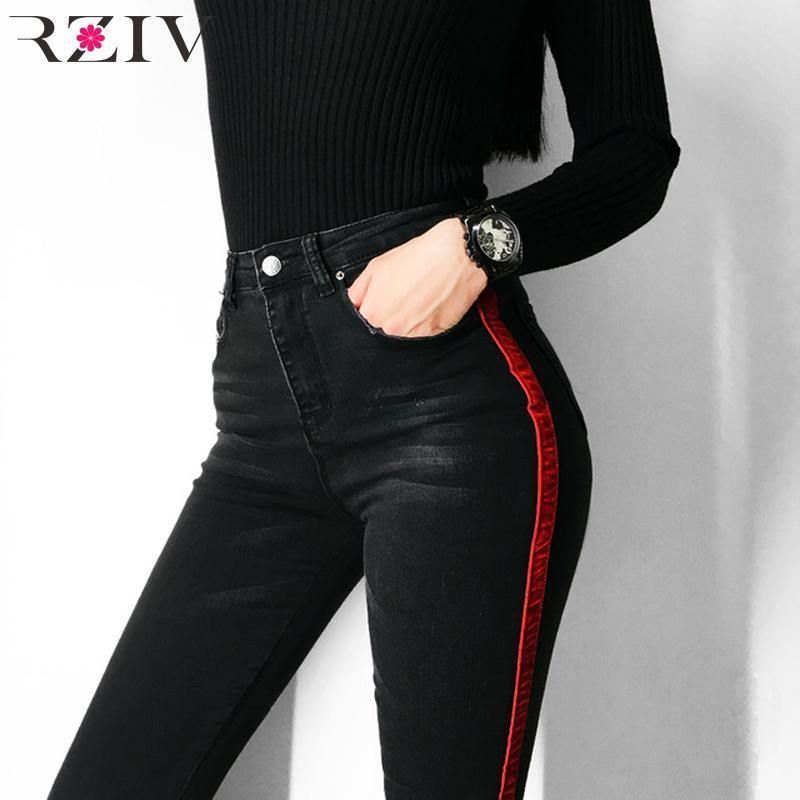 Casual Stretch Denim Zwarte Jeans En Skinny Jeans