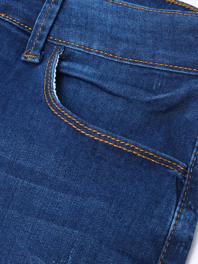 Dames Denim Casual Bell-bottoms Jeans Met Zakknoop