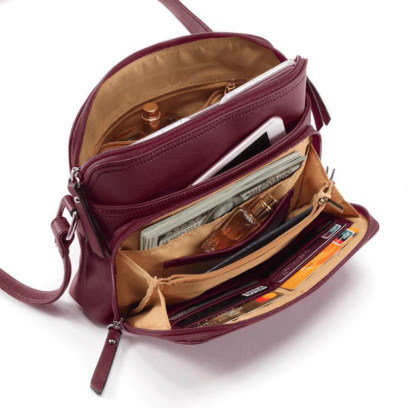 Dames Solid Multi-pockets Casual Faux Leather Crossbody Bag Schoudertas Handtas