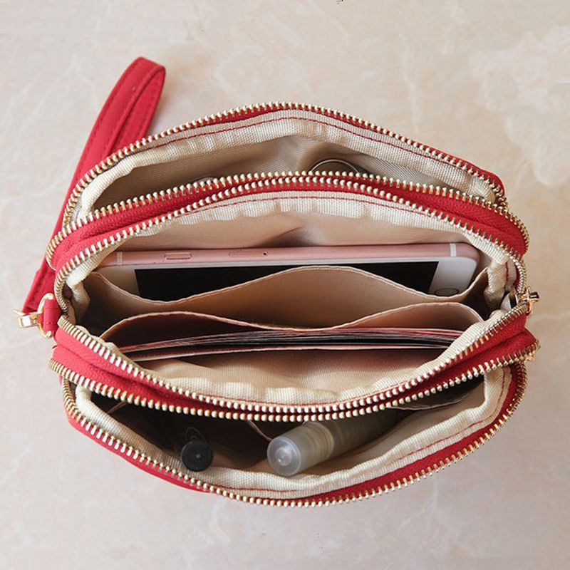 Dames Waterafstotende Multi-slot Clutch Bags Nylon Solid Mini Crossbody Bag