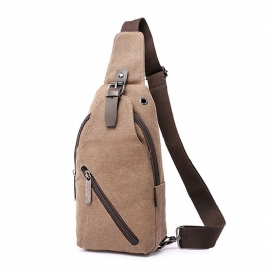 Heren Canvas Sling Bag Outdoor Sport Casual Chest Pack Crossbody Swagger Bag