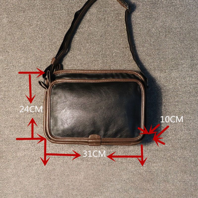 Mannen Casual Soft Leather Back Anti-diefstal Pocket Crossbody Tassen Messenger Schoudertas
