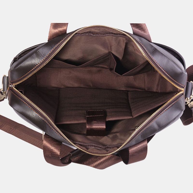 Mannen Echt Lederen Multifunctionele Retro Grote Capaciteit Reishandtas Cross Body Bag