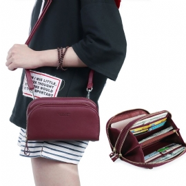 Pierre Loues Dames Solid 8 Card Slot Card Bag Multi-slot Phone Bag Leisure Crossbody Bag